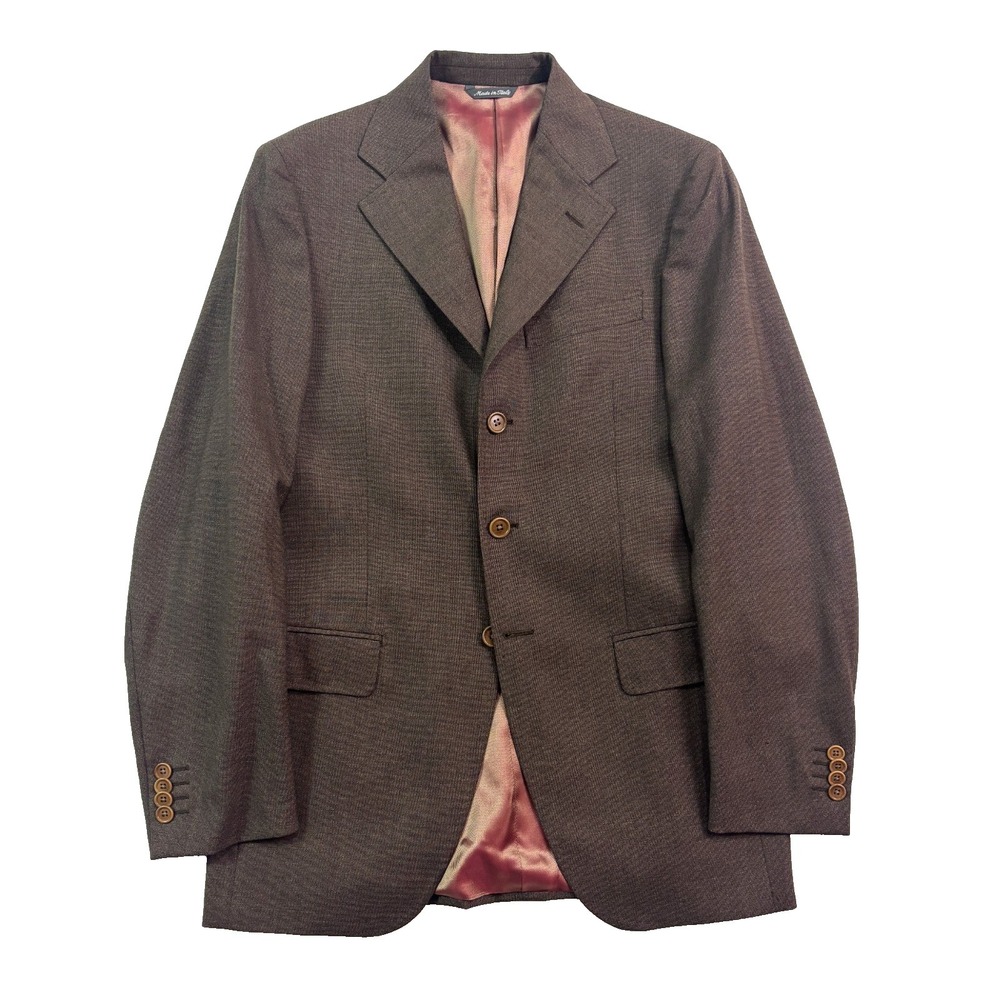 Tombolini 46R 36R Brown All Season Wool‎ Blazer Jacket Sport Suit Coat Italy